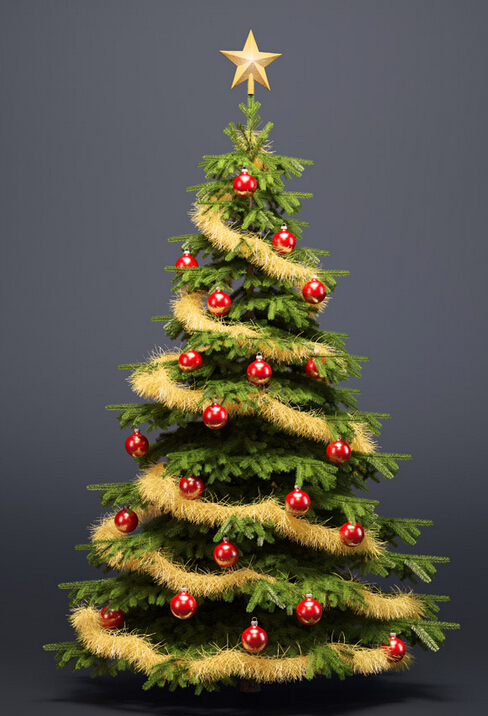 春節(jié)前要布置圣誕樹(shù),綠色的顯得鮮艷，活躍